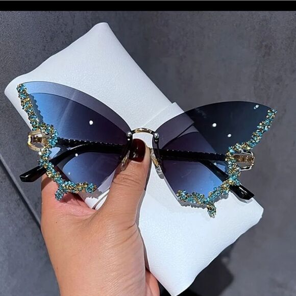 Dolls Kill Accessories - NWOT Blue Butterfly Glasses